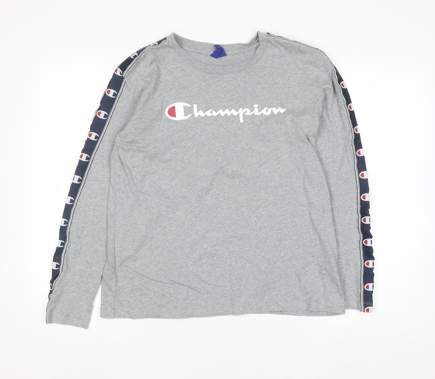 Champion Men's Grey Long Sleeve Crew Neck Sweatshirt Medium