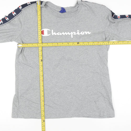 Champion Men's Grey Long Sleeve Crew Neck Sweatshirt Medium