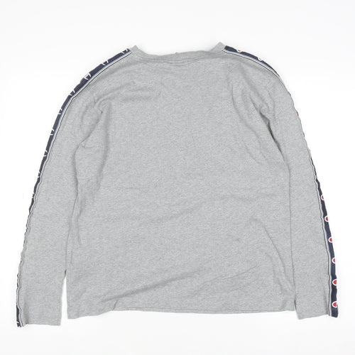 Champion Men's Grey Long Sleeve Crew Neck Sweatshirt Medium