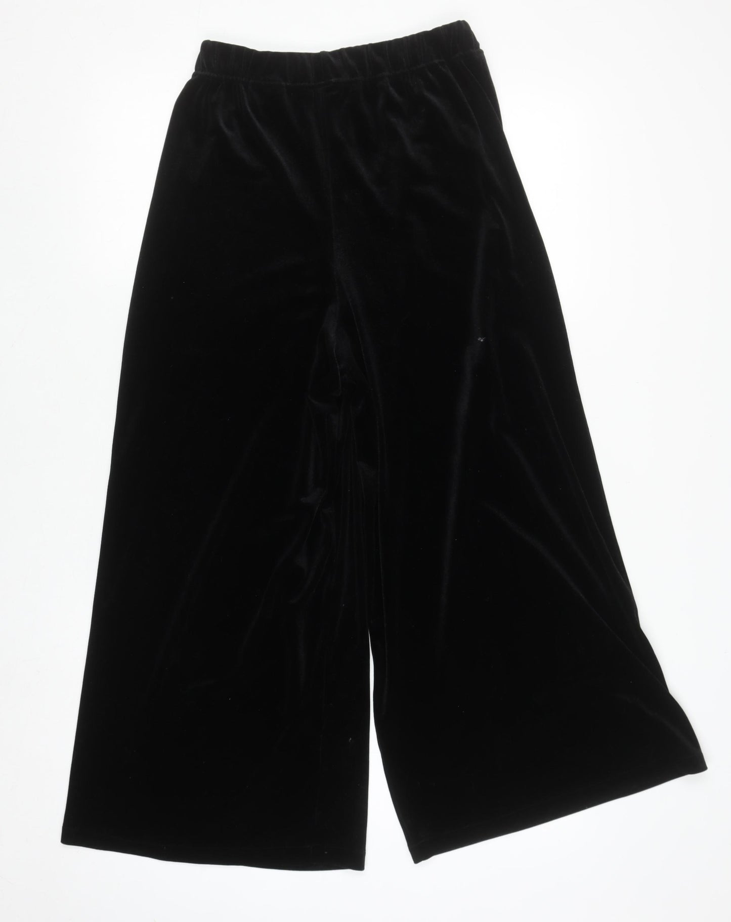 H&M Divided Black Velvet Wide-Leg Womens Trousers Size 6