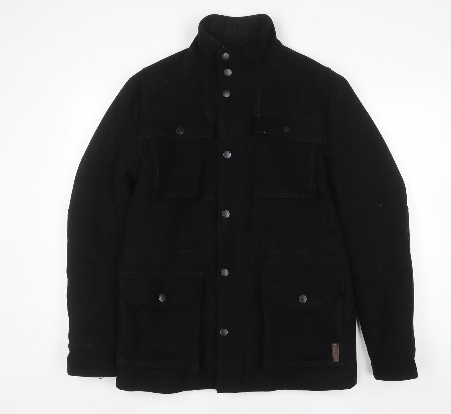 Ben Sherman Men's Black Wool Military Jacket Size S