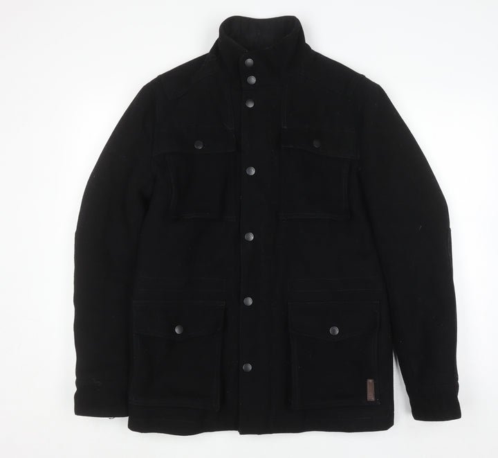 Ben Sherman Men's Black Wool Military Jacket Size S