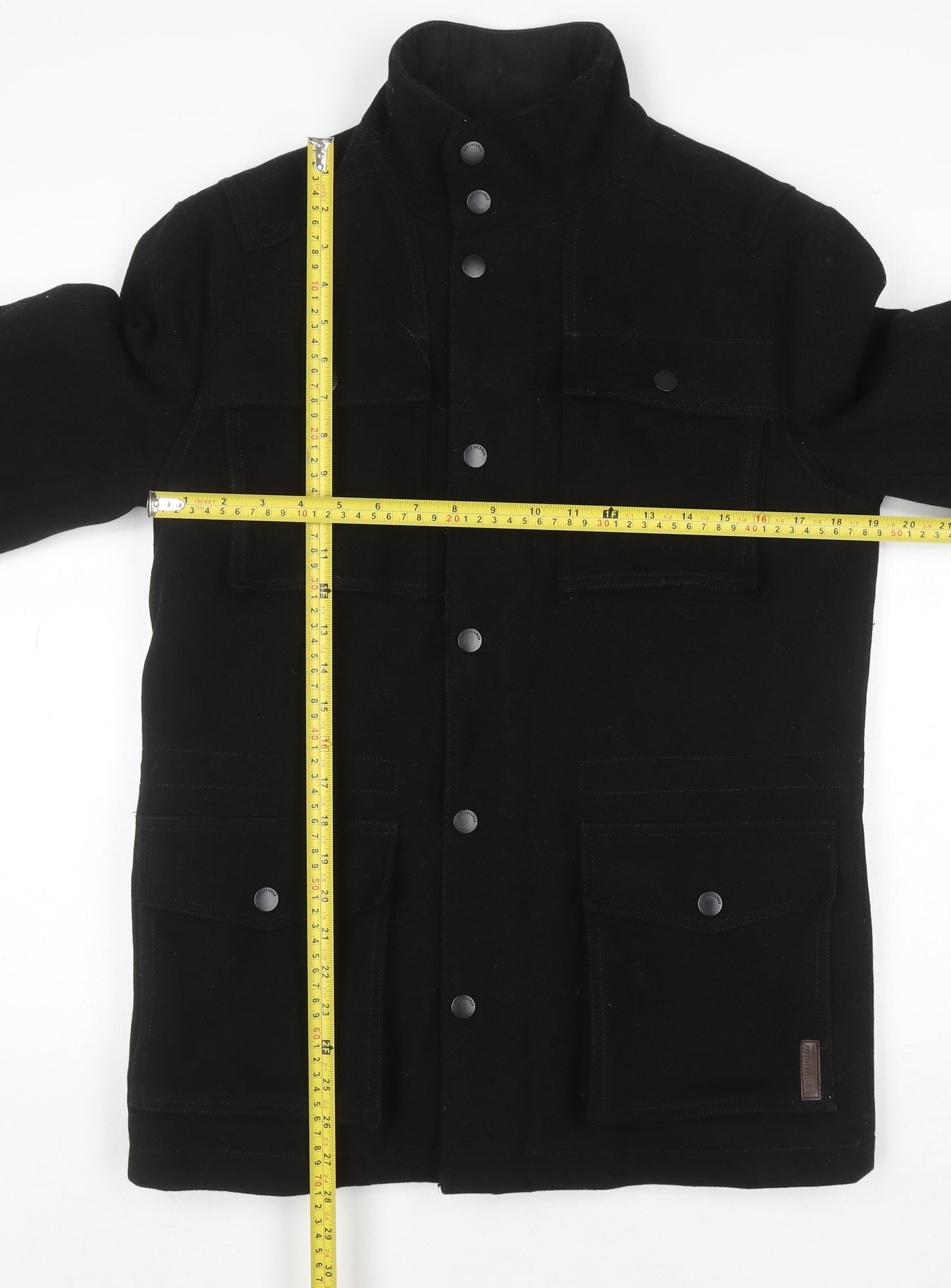 Ben Sherman Men's Black Wool Military Jacket Size S