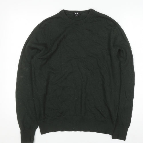 Uniqlo Women’s Black Wool Crew Neck Pullover Jumper Size L