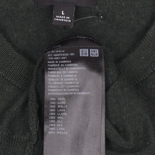 Uniqlo Women’s Black Wool Crew Neck Pullover Jumper Size L