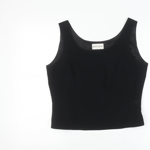 Albert Nipon Women’s Black Scoop Neck Sleeveless Formal Blouse Size 8