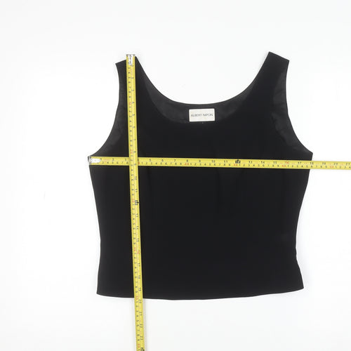 Albert Nipon Women’s Black Scoop Neck Sleeveless Formal Blouse Size 8