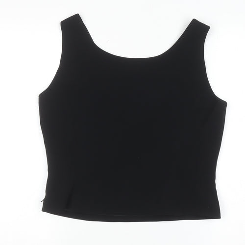 Albert Nipon Women’s Black Scoop Neck Sleeveless Formal Blouse Size 8