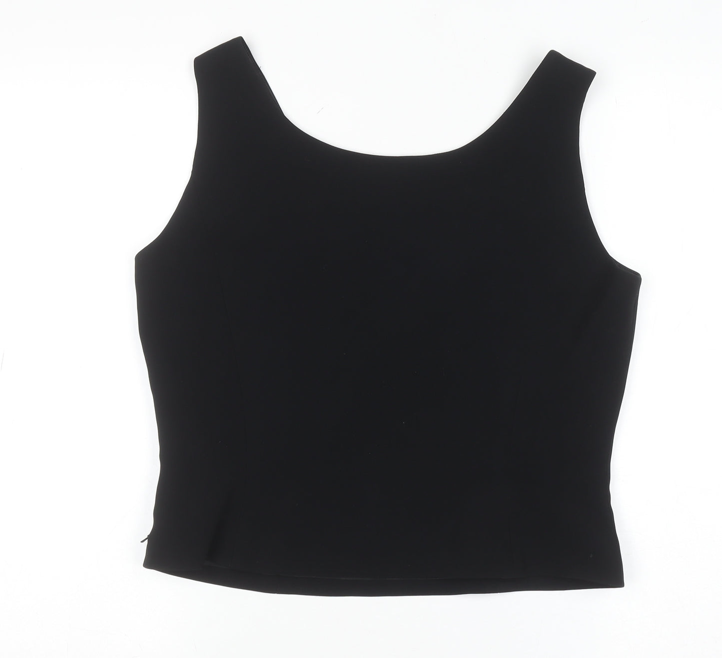 Albert Nipon Women’s Black Scoop Neck Sleeveless Formal Blouse Size 8