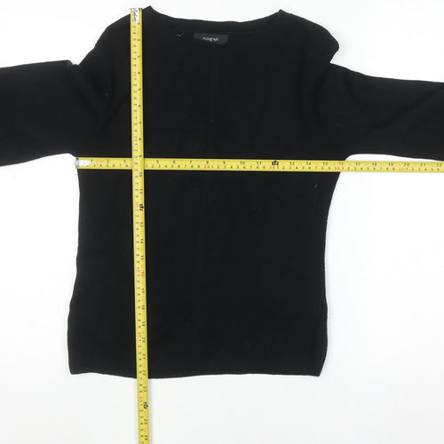 Marks and Spencer Women’s Black Wool Blend Balloon Sleeve Jumper Size 10