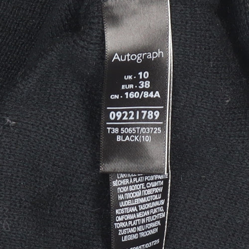 Marks and Spencer Women’s Black Wool Blend Balloon Sleeve Jumper Size 10