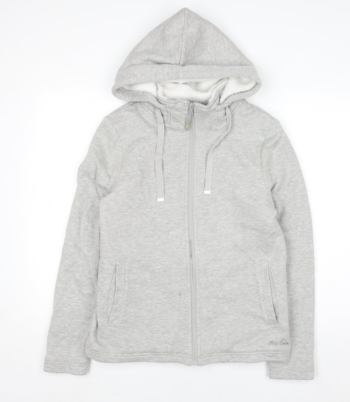 Peter Storm Women's Grey Full Zip Hoodie Size 10 Lined Warm Casual