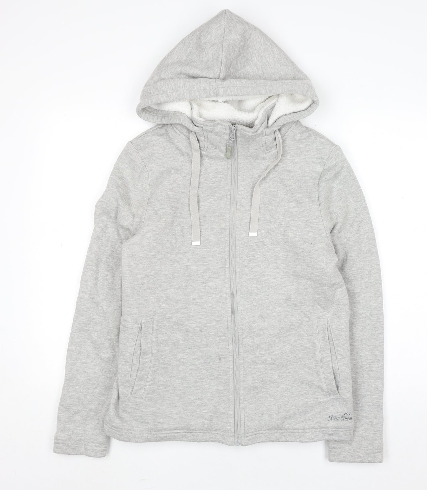 Peter Storm Women's Grey Full Zip Hoodie Size 10 Lined Warm Casual