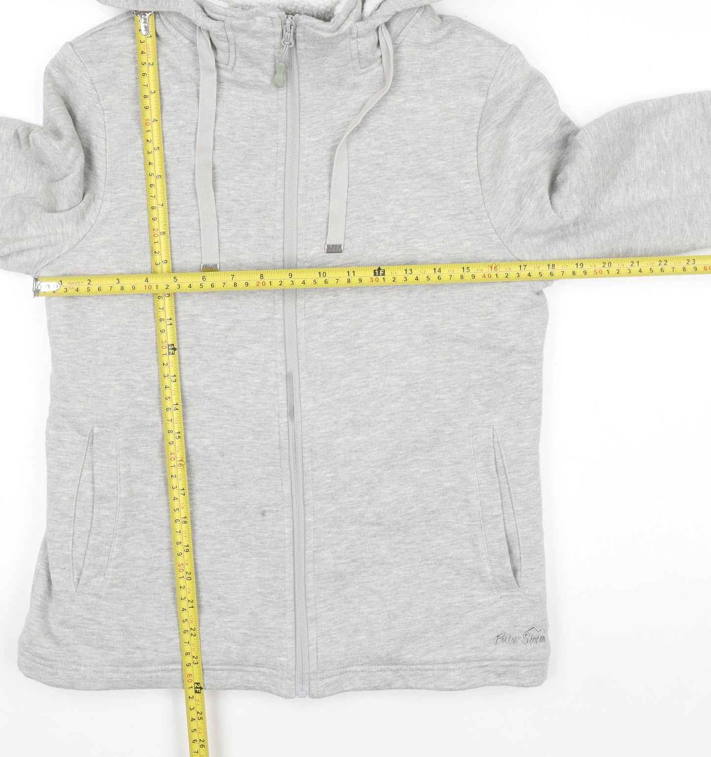 Peter Storm Women's Grey Full Zip Hoodie Size 10 Lined Warm Casual