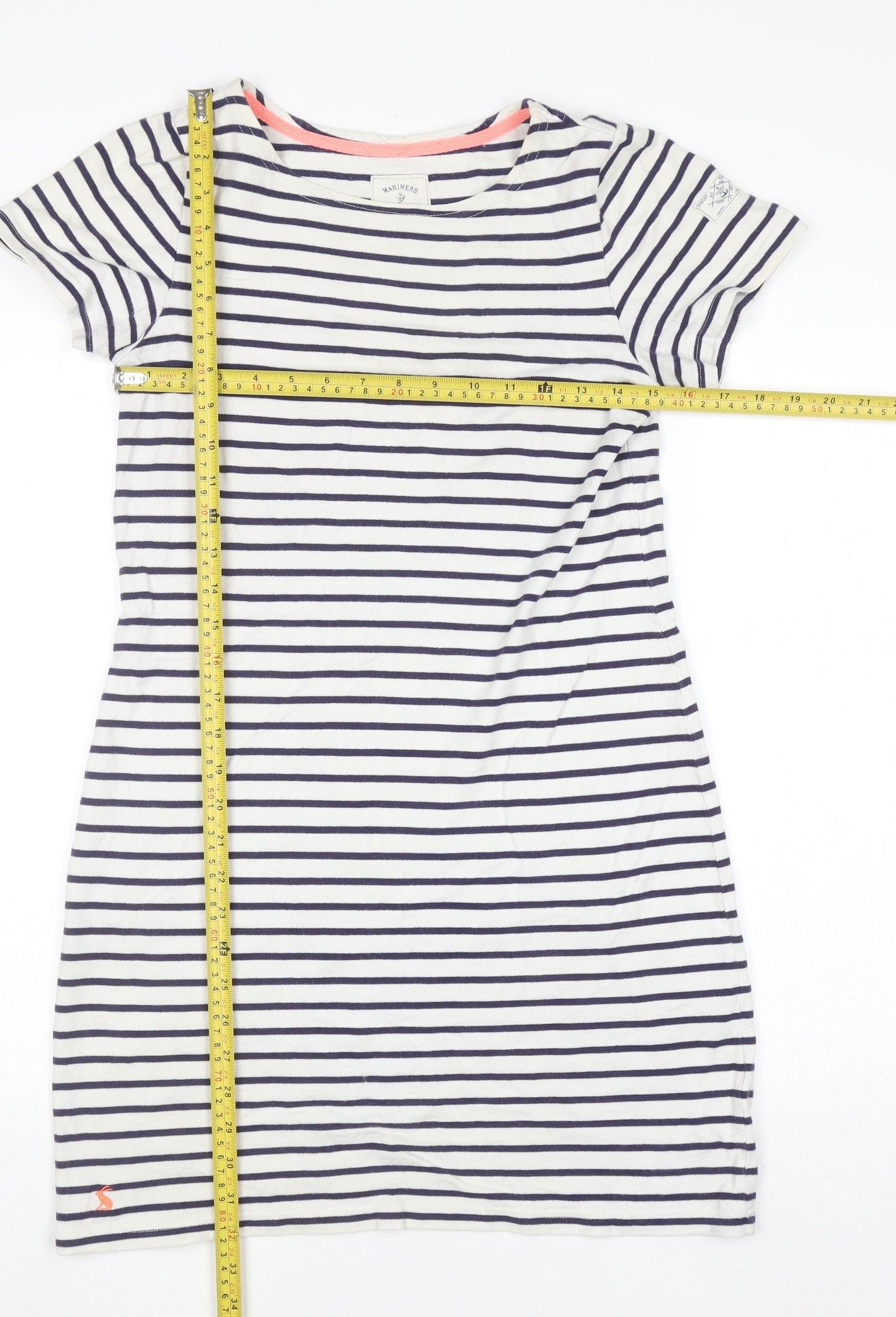 Joules Women’s Navy Stripe Cotton T-Shirt Dress Size 8