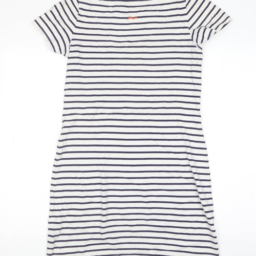 Joules Women’s Navy Stripe Cotton T-Shirt Dress Size 8
