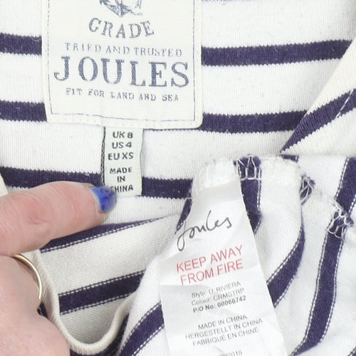 Joules Women’s Navy Stripe Cotton T-Shirt Dress Size 8