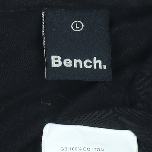Bench Men's Black Cotton Long Sleeve Button-Up Shirt Size L