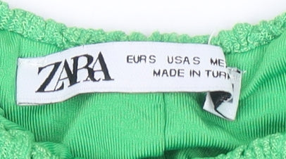 Zara Women’s Green Cropped Sleeveless Blouse M