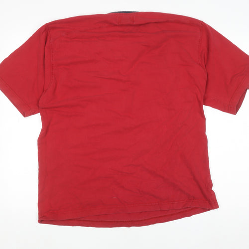 Chaps Ralph Lauren Men's Red Cotton V-Neck Short Sleeve T-Shirt XL