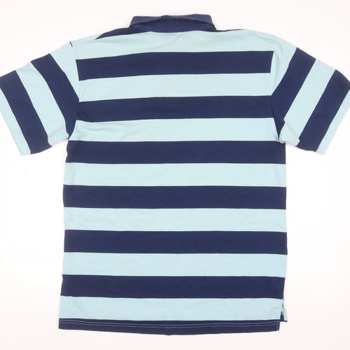 Kangol Men's Blue Striped Polo Shirt XL Regular Fit