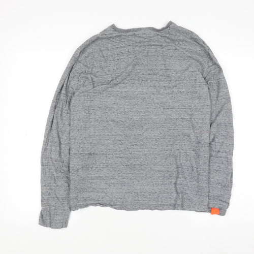 Superdry Men's Grey Long Sleeve Crew Neck Cotton Top M