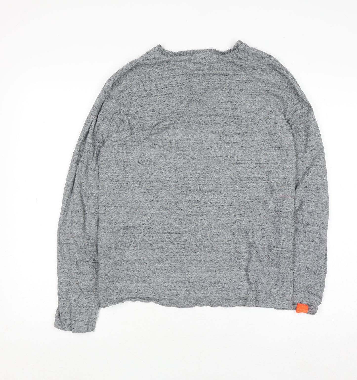 Superdry Men's Grey Long Sleeve Crew Neck Cotton Top M
