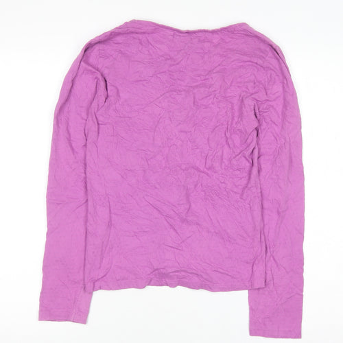 FatFace Women’s Pink Long Sleeve V-Neck Cotton Jersey Top Size 10