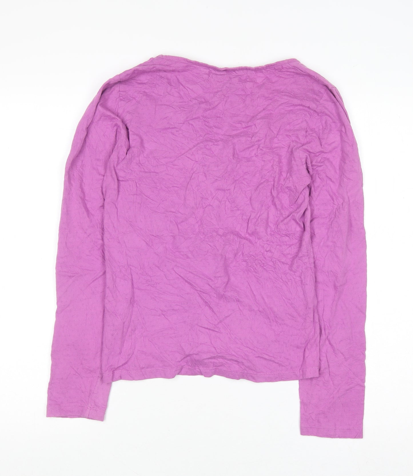 FatFace Women’s Pink Long Sleeve V-Neck Cotton Jersey Top Size 10