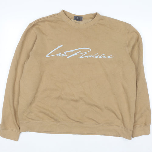 H&M Men’s Beige Les Plaisirs Graphic Pullover Sweatshirt XL