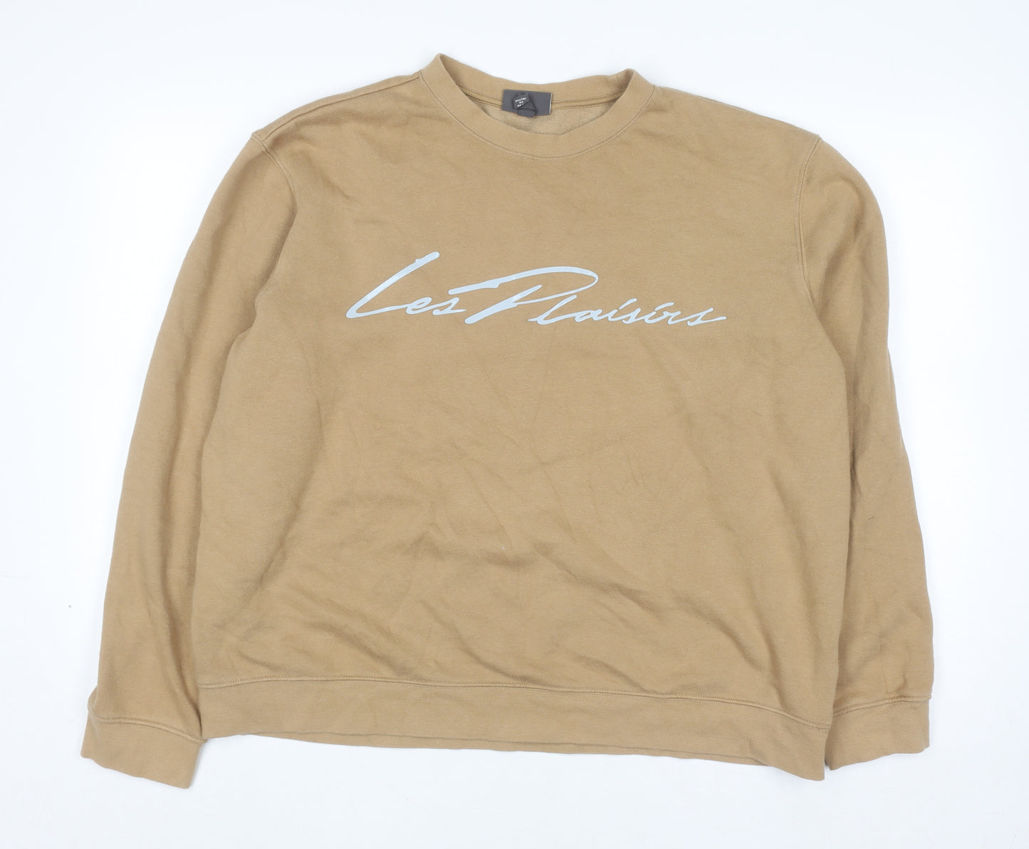 H&M Men’s Beige Les Plaisirs Graphic Pullover Sweatshirt XL