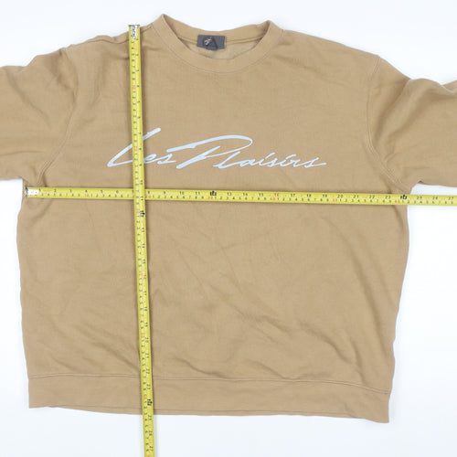 H&M Men’s Beige Les Plaisirs Graphic Pullover Sweatshirt XL
