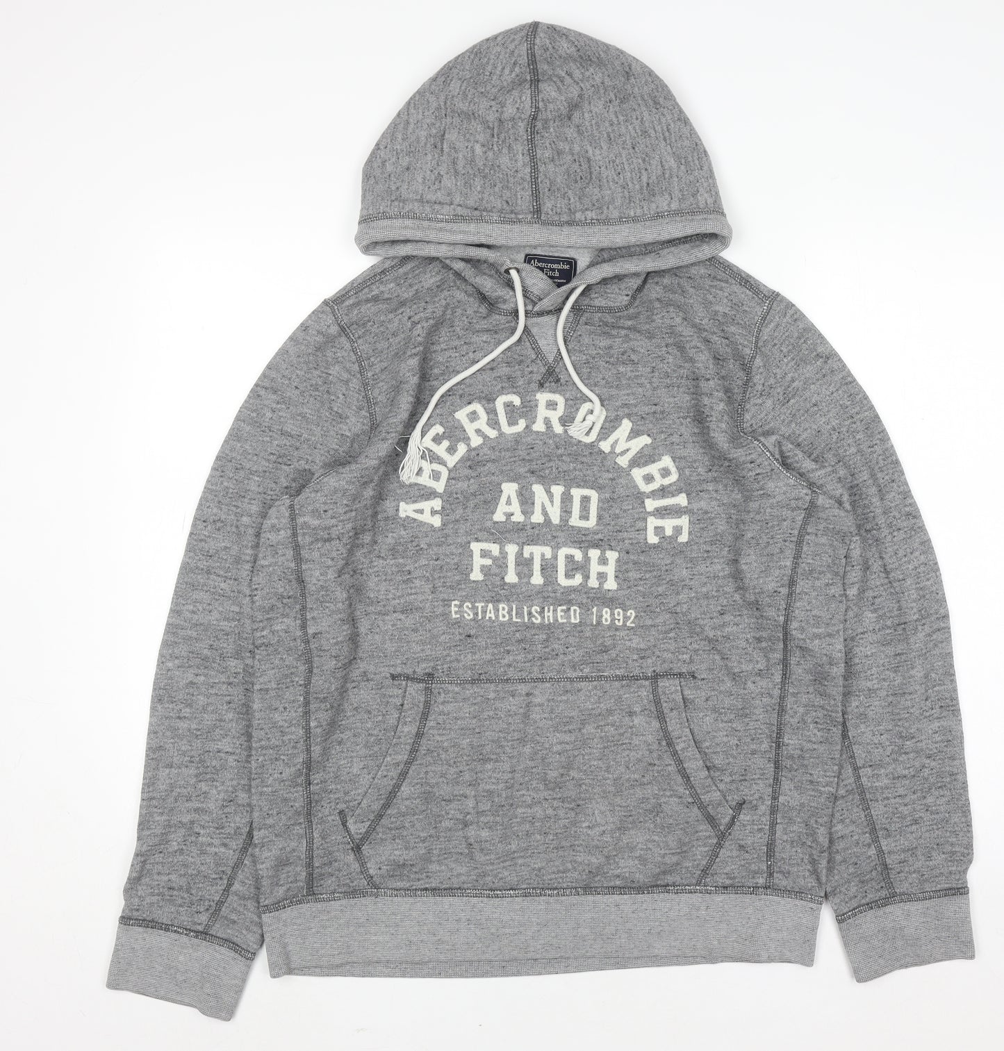 Abercrombie & Fitch Mens Grey Pullover Hoodie L Regular Fit