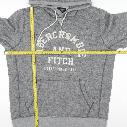 Abercrombie & Fitch Mens Grey Pullover Hoodie L Regular Fit