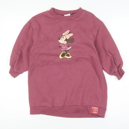 Next Girls Purple Minnie Mouse Pullover Sweatshirt 4-5 Years