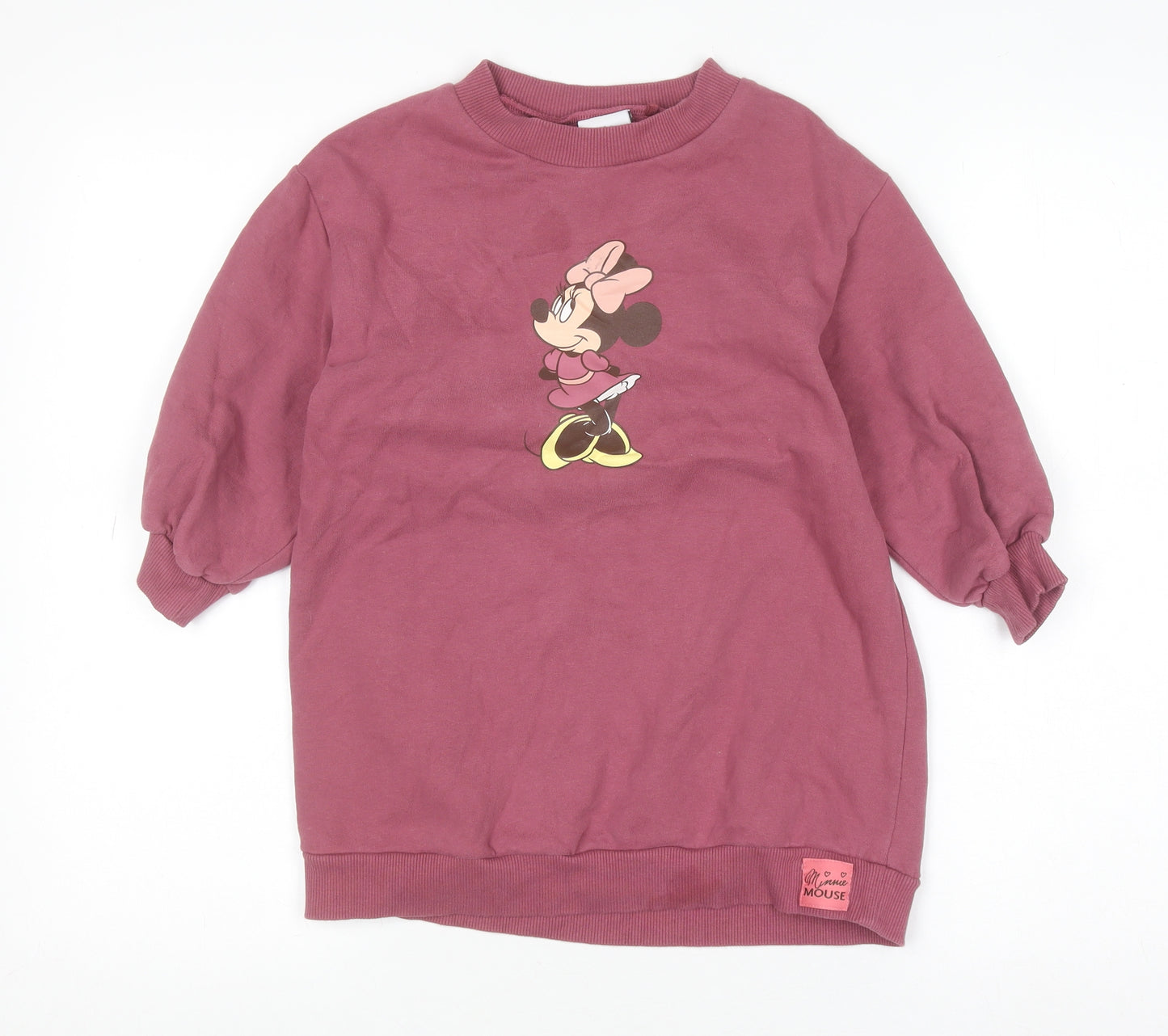 Next Girls Purple Minnie Mouse Pullover Sweatshirt 4-5 Years