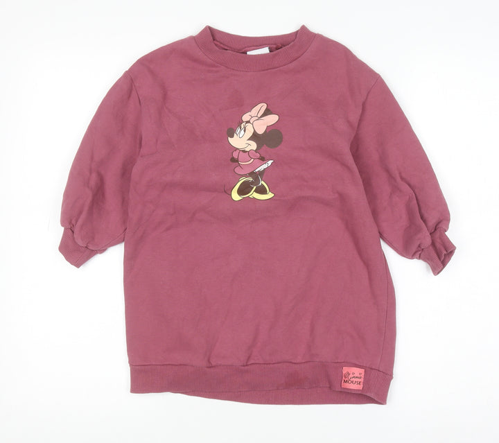 Next Girls Purple Minnie Mouse Pullover Sweatshirt 4-5 Years