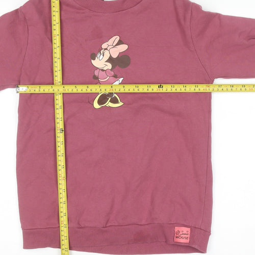 Next Girls Purple Minnie Mouse Pullover Sweatshirt 4-5 Years