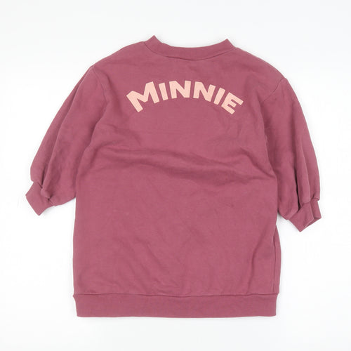 Next Girls Purple Minnie Mouse Pullover Sweatshirt 4-5 Years