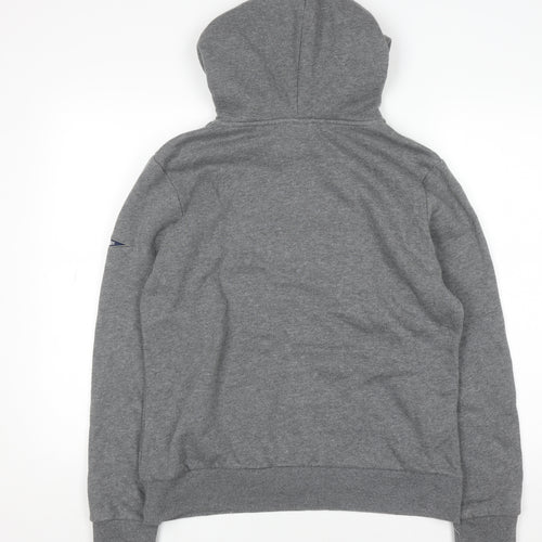Superdry Womens Grey Pullover Hoodie Size 14 Hooded Graphic Print