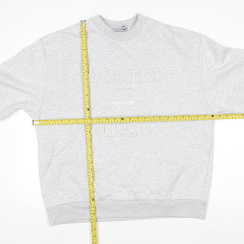 ASOS DESIGN Unisex Grey Graphic Pullover Sweatshirt Size S