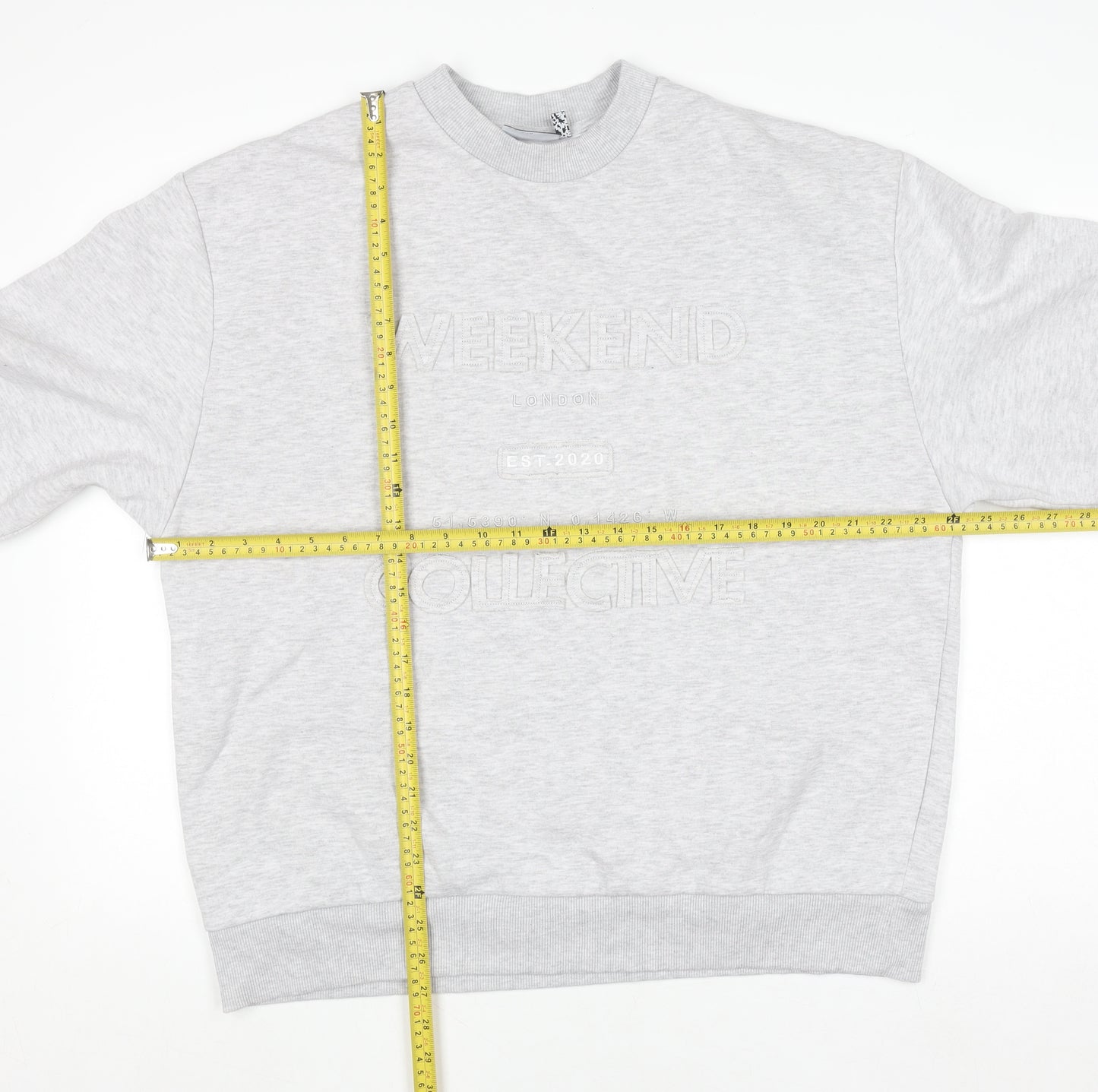ASOS DESIGN Unisex Grey Graphic Pullover Sweatshirt Size S