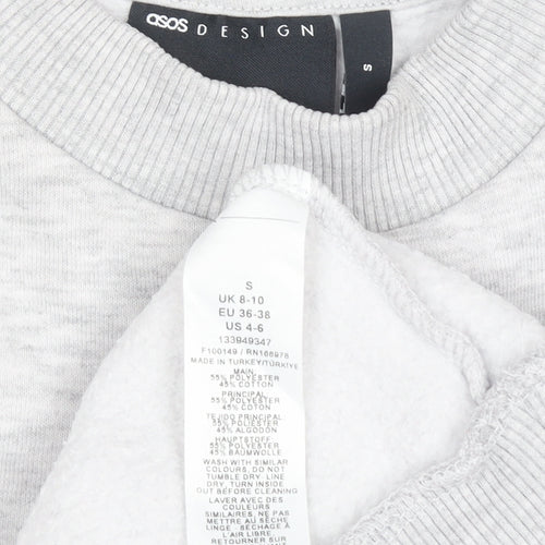 ASOS DESIGN Unisex Grey Graphic Pullover Sweatshirt Size S