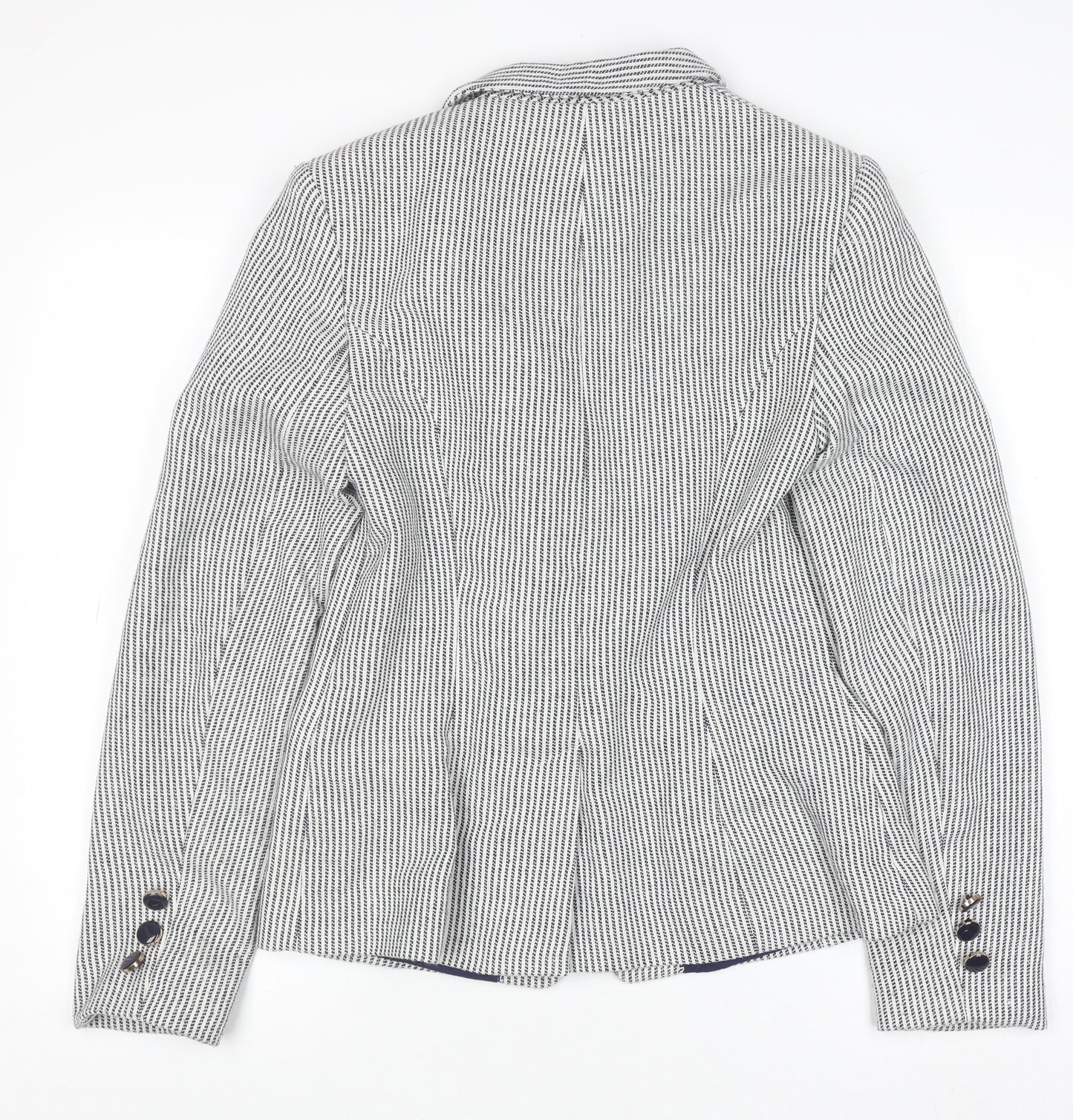 Tu Women Blue Striped Regular Fit Blazer Size 10 Workwear Jacket