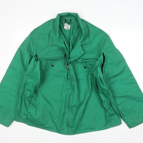 Wear2Work Men's Green L Workwear Jacket Full Zip Collared Twill Cotton Blend