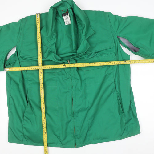 Wear2Work Men's Green L Workwear Jacket Full Zip Collared Twill Cotton Blend
