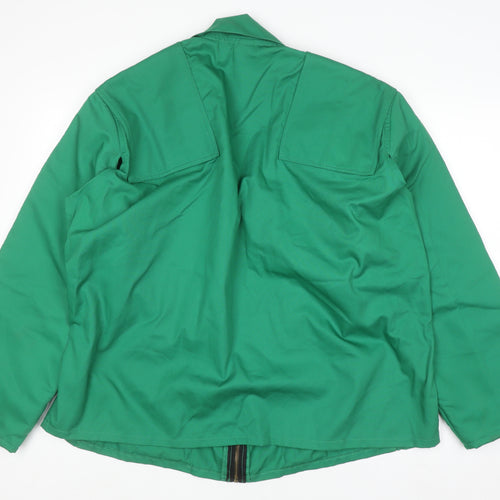 Wear2Work Men's Green L Workwear Jacket Full Zip Collared Twill Cotton Blend