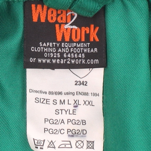 Wear2Work Men's Green L Workwear Jacket Full Zip Collared Twill Cotton Blend