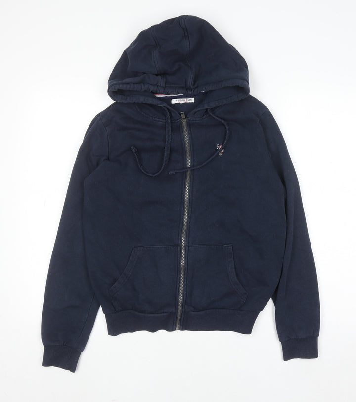 U.S. Polo Assn. Womens Navy Blue Full Zip Hoodie Size S