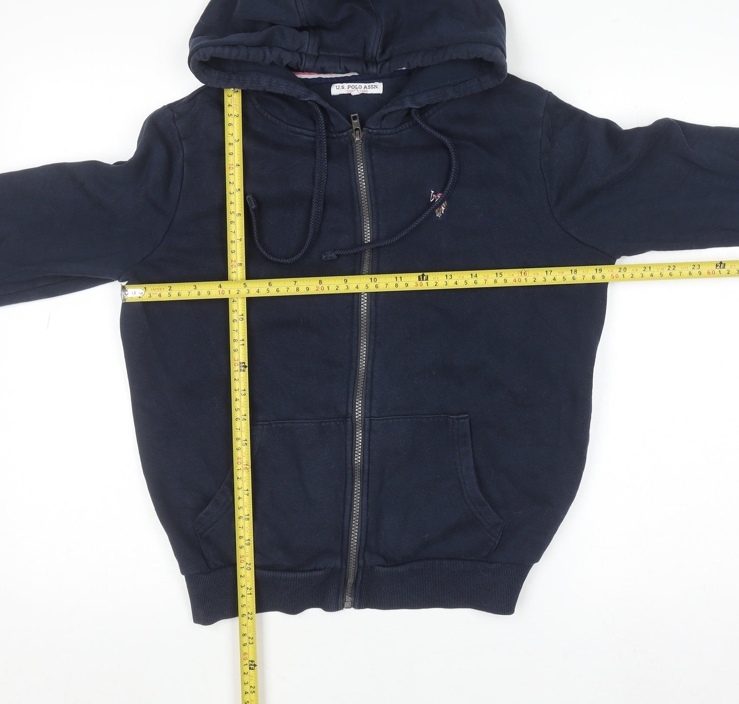 U.S. Polo Assn. Womens Navy Blue Full Zip Hoodie Size S